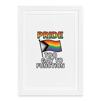 Conception colorée du drapeau de la fierté avec humour - Affiche encadrée (27 × 37 cm) - blanc - Devant