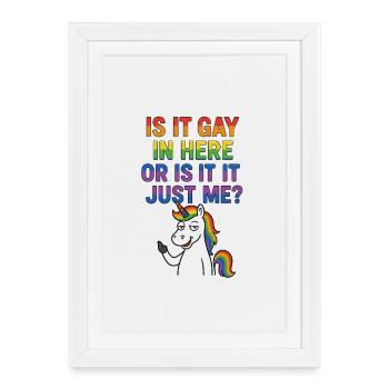 Humorous rainbow bangs with LGBTQ theme - Framed poster (27 × 37 cm) - white - Front