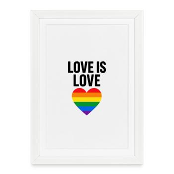 Rainbow heart for diversity and love - Framed poster (27 × 37 cm) - white - Front
