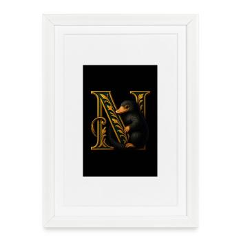 N – Magic ornament with mole - Framed poster (27 × 37 cm) - white - Front