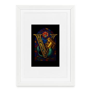 V – Magic Ornament with Mermaid - Framed poster (27 × 37 cm) - white - Front
