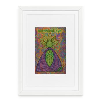 Mindscape botanique psychédélique - Affiche encadrée (27 × 37 cm) - blanc - Devant
