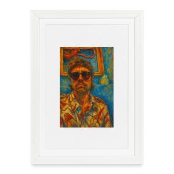 Vibrant Oil Artistic Portrait - Framed poster (27 × 37 cm) - white - Front
