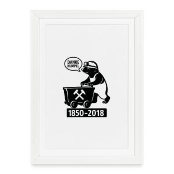 Mines de la région de la Ruhr Merci mon pote 1850-2018 - Affiche encadrée (27 × 37 cm) - blanc - Devant