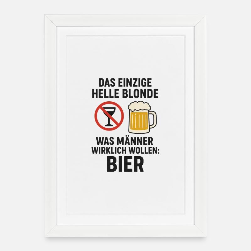 bier - Gerahmtes Poster (27 × 37 cm) - Weiß