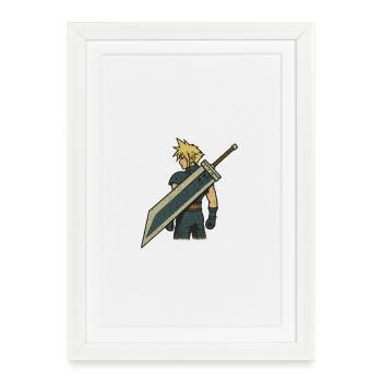 ff7 - Affiche encadrée (27 × 37 cm) - blanc - Devant
