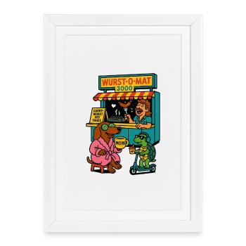 Dachshund Snack Moin - Framed poster (27 × 37 cm) - white - Front