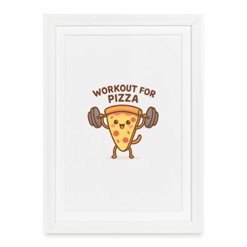Pizza Workout Motivational Shoe - Framed poster (27 × 37 cm) - white - Front
