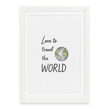 Travel Love Earth Illustration - Framed poster (27 × 37 cm) - white - Front