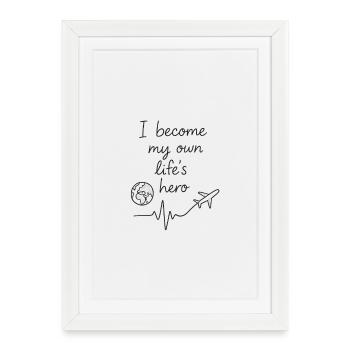 Global Travel and Adventure Inspired Quote - Framed poster (27 × 37 cm) - white - Front