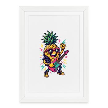 Musique Ananas - Affiche encadrée (27 × 37 cm) - blanc - Devant