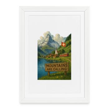 Swiss_alps - Affiche encadrée (27 × 37 cm) - blanc - Devant