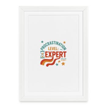 Procrastination Level Expert Motivation Graph - Framed poster (27 × 37 cm) - white - Front
