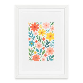 Floral patterns in pastel colours - Framed poster (27 × 37 cm) - white - Front