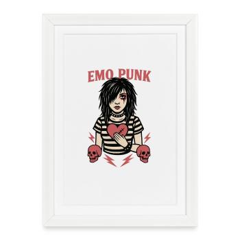 Emo Punk Heartbreak Illustration - Framed poster (27 × 37 cm) - white - Front