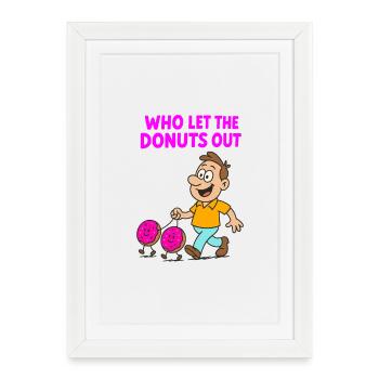 Humorous Donut Expression Design - Framed poster (27 × 37 cm) - white - Front