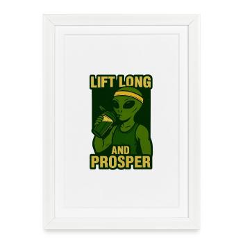 T-shirt de gymnastique Alien – Lift Long and Prosper - Affiche encadrée (27 × 37 cm) - blanc - Devant