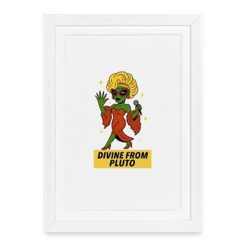 T-shirt Alien Queen – Divine de Pluton - Affiche encadrée (27 × 37 cm) - blanc - Devant