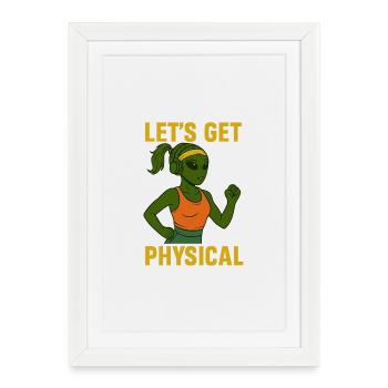 Alien Mädchen Fitness Retro T-Shirt - Gerahmtes Poster (27 × 37 cm) - Weiß - Vorne