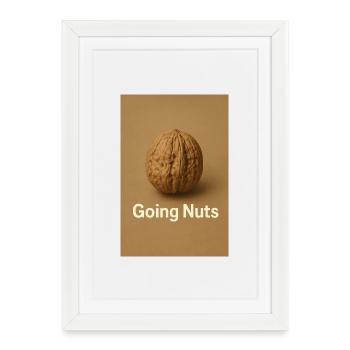 Drôle de motif noyer - Affiche encadrée (27 × 37 cm) - blanc - Devant