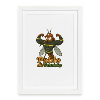 Pompier Pablo - Affiche encadrée (27 × 37 cm) - blanc - Devant