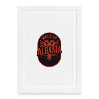 Albanie chemise drapeau aigle vacances balkanique cadeau - Affiche encadrée (27 × 37 cm) - blanc - Devant