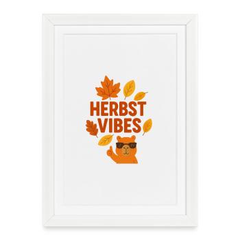 Fall Vibes | Cool Capybara in Autumn Mode - Framed poster (27 × 37 cm) - white - Front