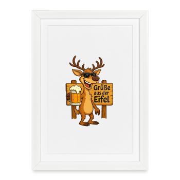 Eifel T-Shirt Wanderlust Nature Mountains Outdoor Adventure - Framed poster (27 × 37 cm) - white - Front