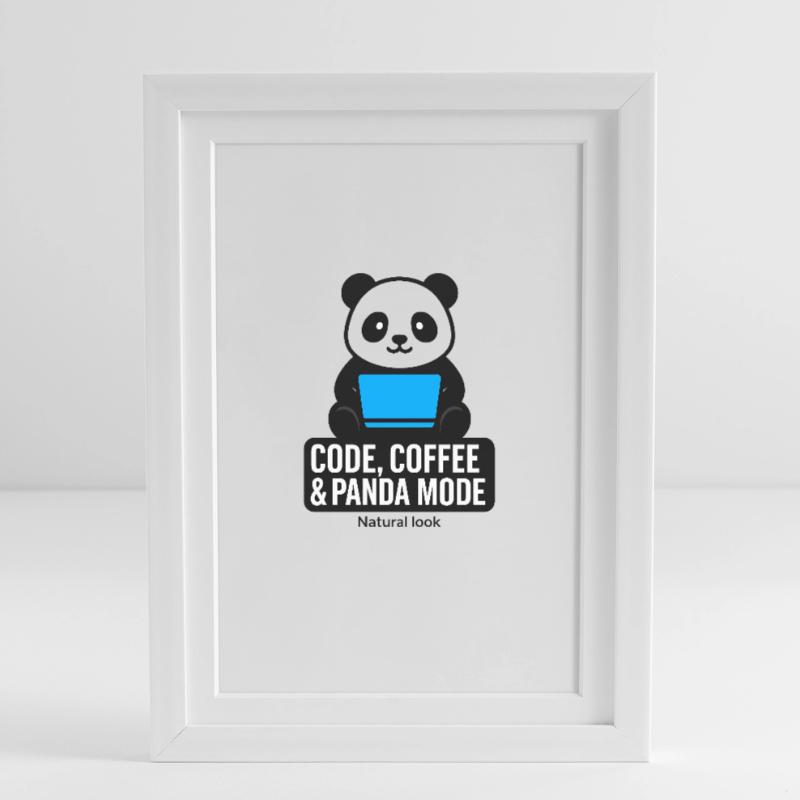 Code, Coffee &amp; Panda Style Framed poster (27 × 37 cm)