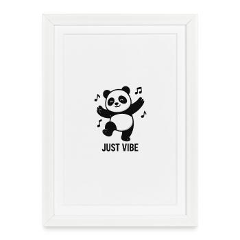 Panda effrayant avec un design musical - Affiche encadrée (27 × 37 cm) - blanc - Devant