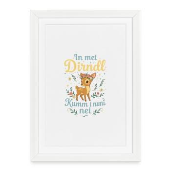 Dans mon Dirndl, je ne connais pas Funny Deer Shirt - Affiche encadrée (27 × 37 cm) - blanc - Devant
