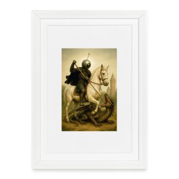 St Georges le bot - Affiche encadrée (27 × 37 cm) - blanc - Devant