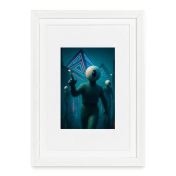 Bot and pyramid - Framed poster (27 × 37 cm) - white - Front
