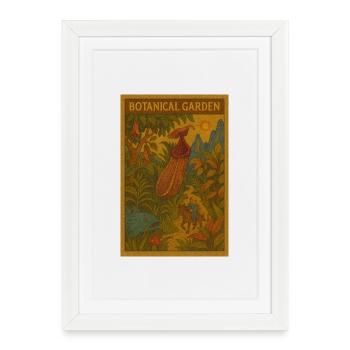 Illustration de jardin botanique enchanté - Affiche encadrée (27 × 37 cm) - blanc - Devant