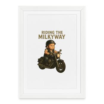 Bébé Milkyway Rider - Affiche encadrée (27 × 37 cm) - blanc - Devant