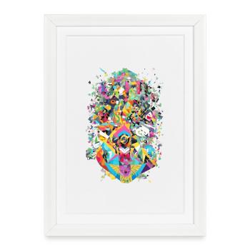 Design abstrait aux couleurs vives - Affiche encadrée (27 × 37 cm) - blanc - Devant