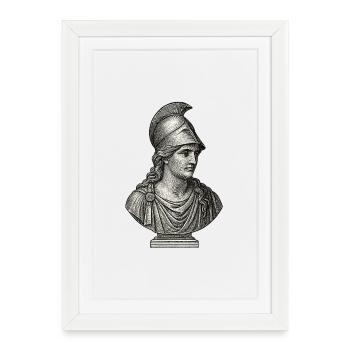 Buste Antique Athéna | Art Classique Grec - Affiche encadrée (27 × 37 cm) - blanc - Devant