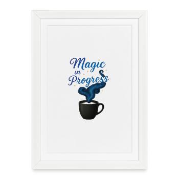 Magic Coffee – Conception de tasse à café pour les magiciens - Affiche encadrée (27 × 37 cm) - blanc - Devant