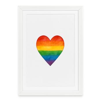 Rainbow Heart Symbol of Diversity - Framed poster (27 × 37 cm) - white - Front