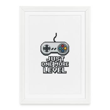 Conception de la manette de jeu Pixel Neon - Affiche encadrée (27 × 37 cm) - blanc - Devant