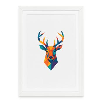 Deer Head | Deer Print / Print / Design - Framed poster (27 × 37 cm) - white - Front