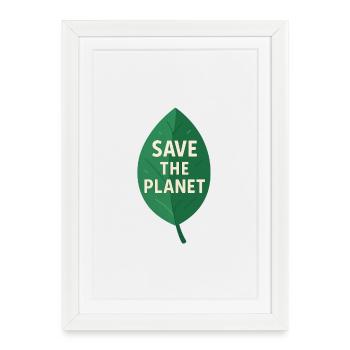 Eco-Leaf Save the Planet Design - Framed poster (27 × 37 cm) - white - Front