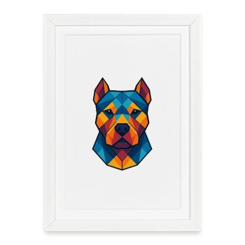 Dog | Dog Head Print / Print / Design - Framed poster (27 × 37 cm) - white - Front