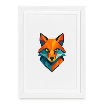 Fox | Fox Head Print / Print / Design - Framed poster (27 × 37 cm) - white - Front