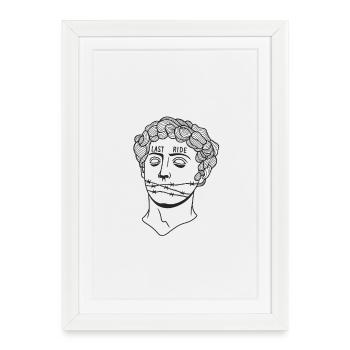 Last Ride Mask with Barbed Wire - Framed poster (27 × 37 cm) - white - Front