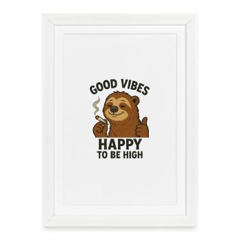 Chill Bear Cartoon Design - Framed poster (27 × 37 cm) - white - Front