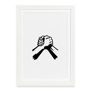 Hands united, fairness Together we are strong - Framed poster (27 × 37 cm) - white - Front
