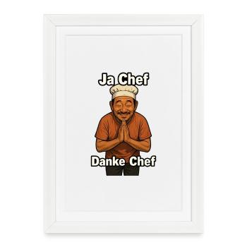 Ja Chef Danke Chef Dankbarer Koch - Gerahmtes Poster (27 × 37 cm) - Weiß - Vorne