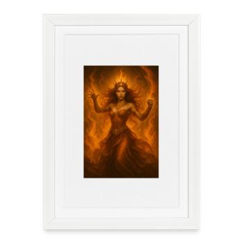 Goddess of Fire – Fiery Power - Framed poster (27 × 37 cm) - white - Front
