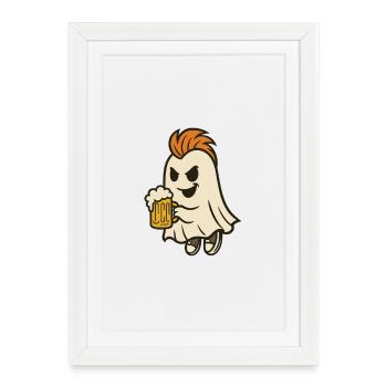 Punk Ghost - Affiche encadrée (27 × 37 cm) - blanc - Devant